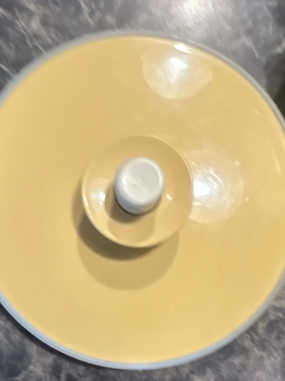 Yellow and Cream Insulated Pitcher with Lid